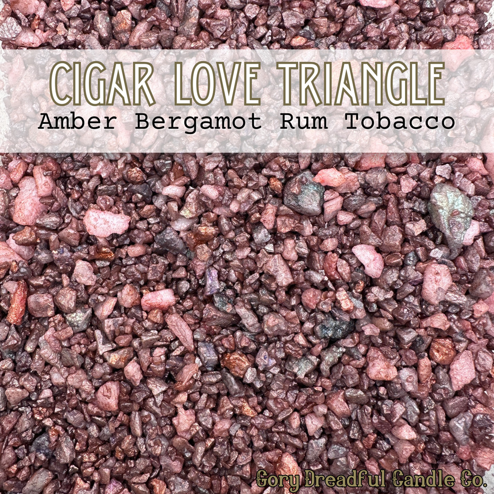 CIGAR LOVE TRIANGLE Sizzling Room Salt Potpourri:  Amber Bergamot Rum Tobacco - Picture 3 of 9